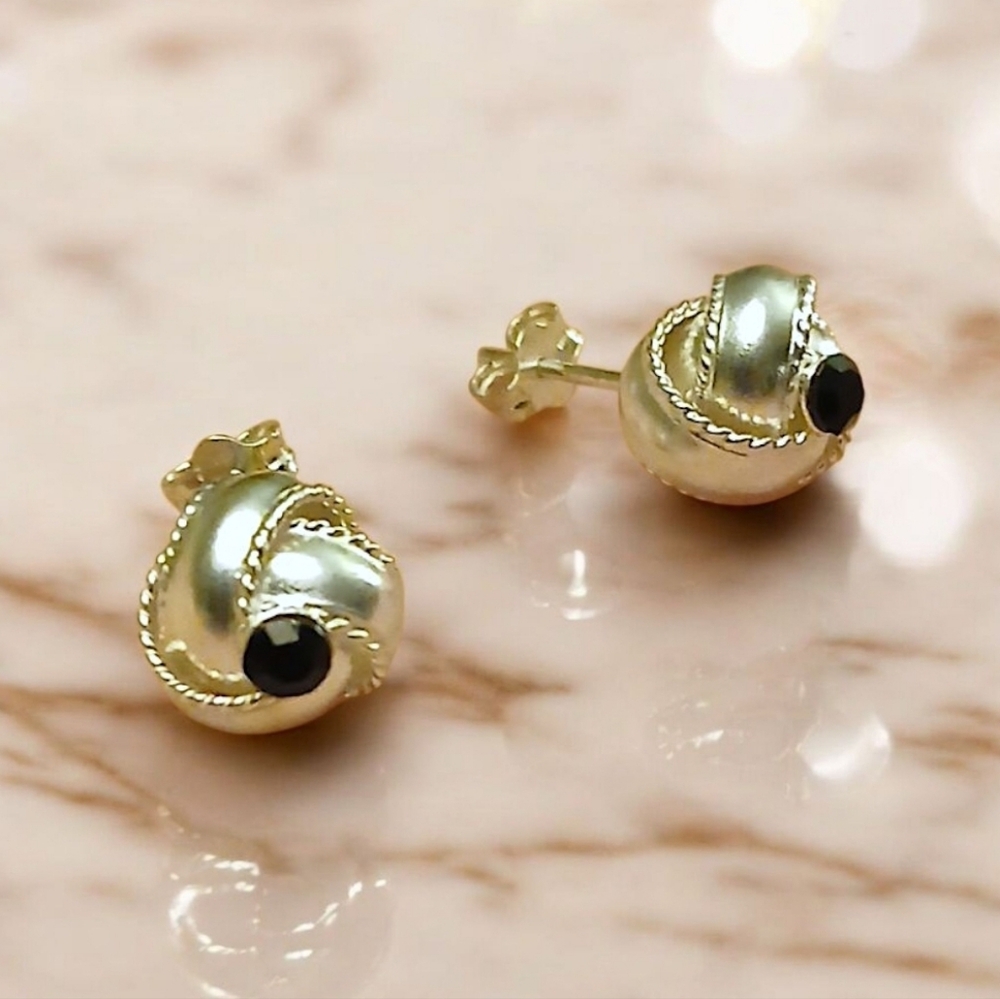 925 Black Cz Earrings
